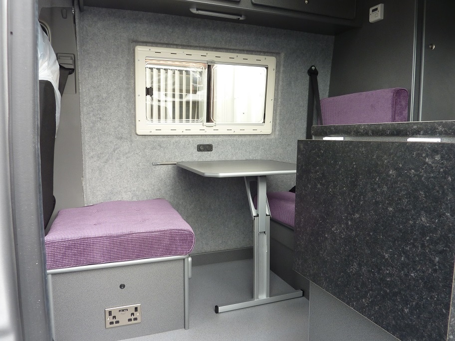 LWB campervan conversion front seating