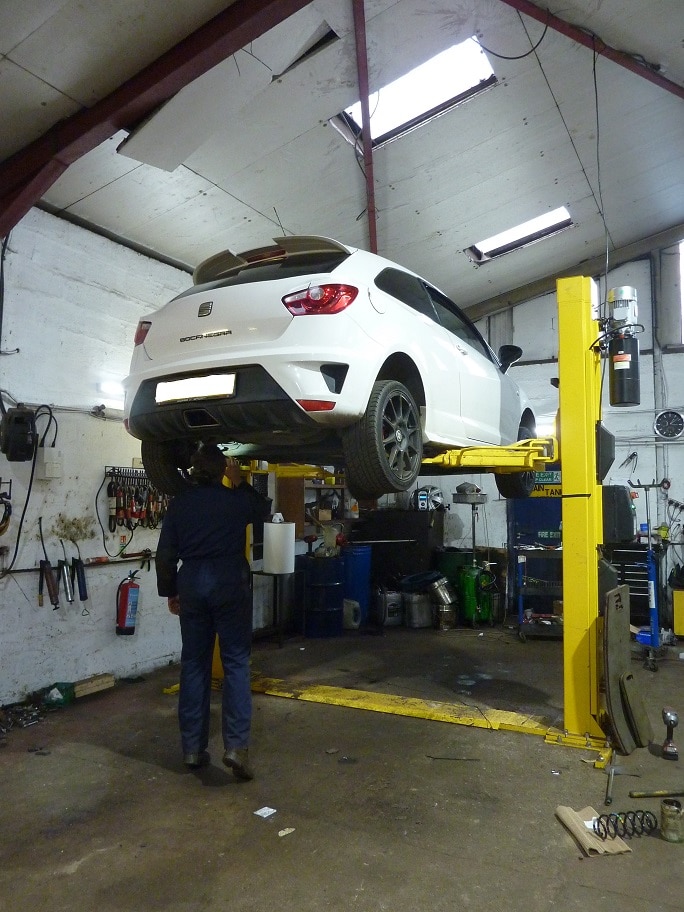 Mechanic at work at Mill Garage Duns